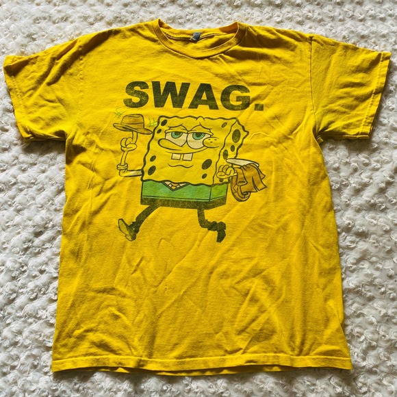 Nickelodeon Spongebob Swag Cotton Mens Tee Shirt - Picture 1 of 5